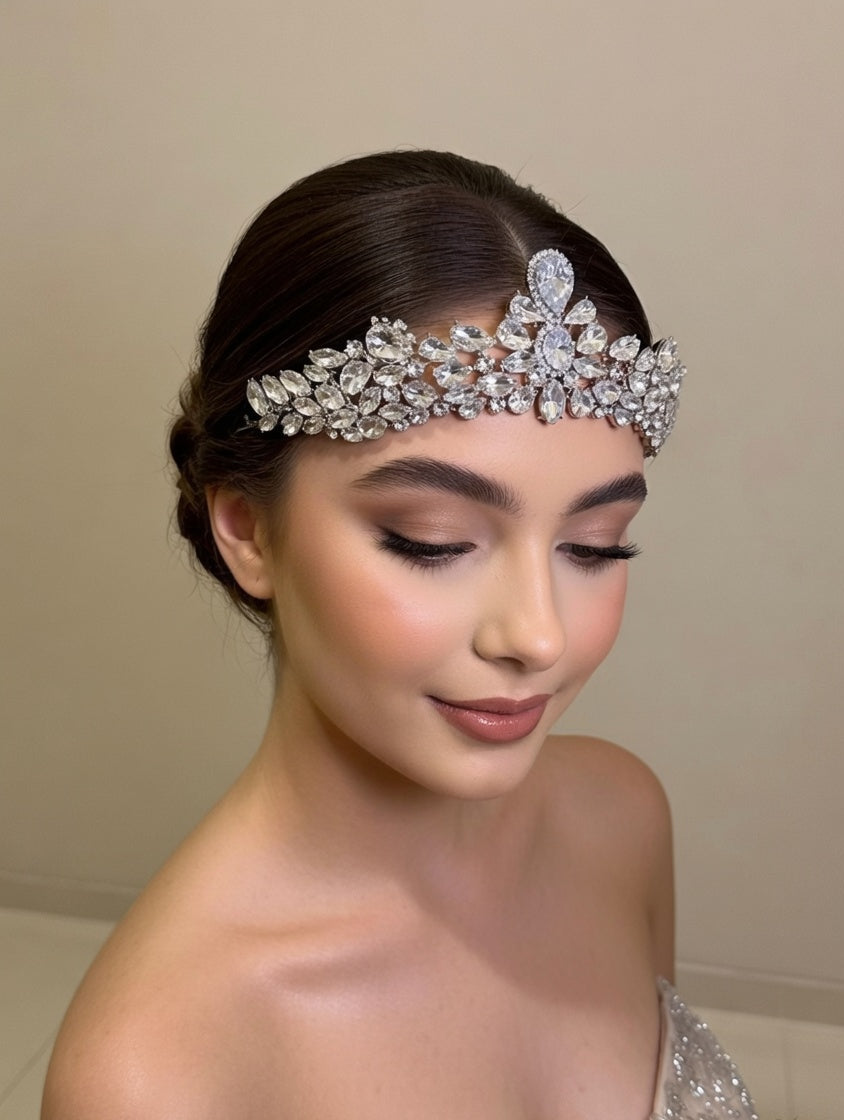 Luma Blue Tiara - Blue Crystal Bridal Tiara - Lustre & Star